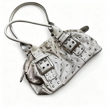 Korean-Style Rivet Polka-Dot Retro Leather Tote Bag Ralo Collection - RALO COLLECTION STUDIO