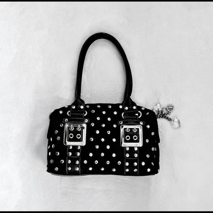 Korean-Style Rivet Polka-Dot Retro Leather Tote Bag Ralo Collection - RALO COLLECTION STUDIO