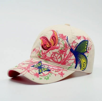 Korean Version Embroidered Baseball Butterfly Embroidery Duck Tongue Print Tide Hat Hat Women Hat Wholesale Sunscreen Hats - RALO COLLECTION STUDIO