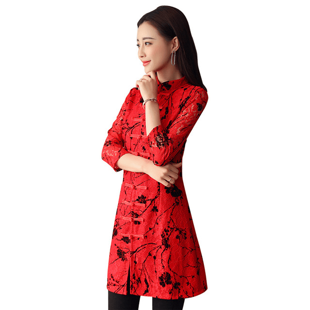 Lace shirt bottoming shirt cheongsam skirt - RALO COLLECTION STUDIO