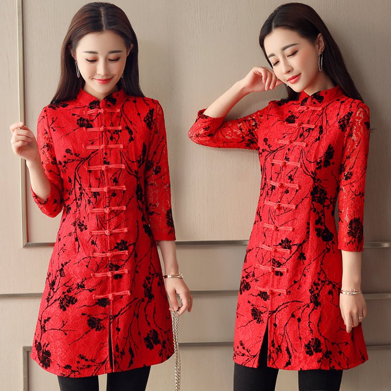 Lace shirt bottoming shirt cheongsam skirt - RALO COLLECTION STUDIO