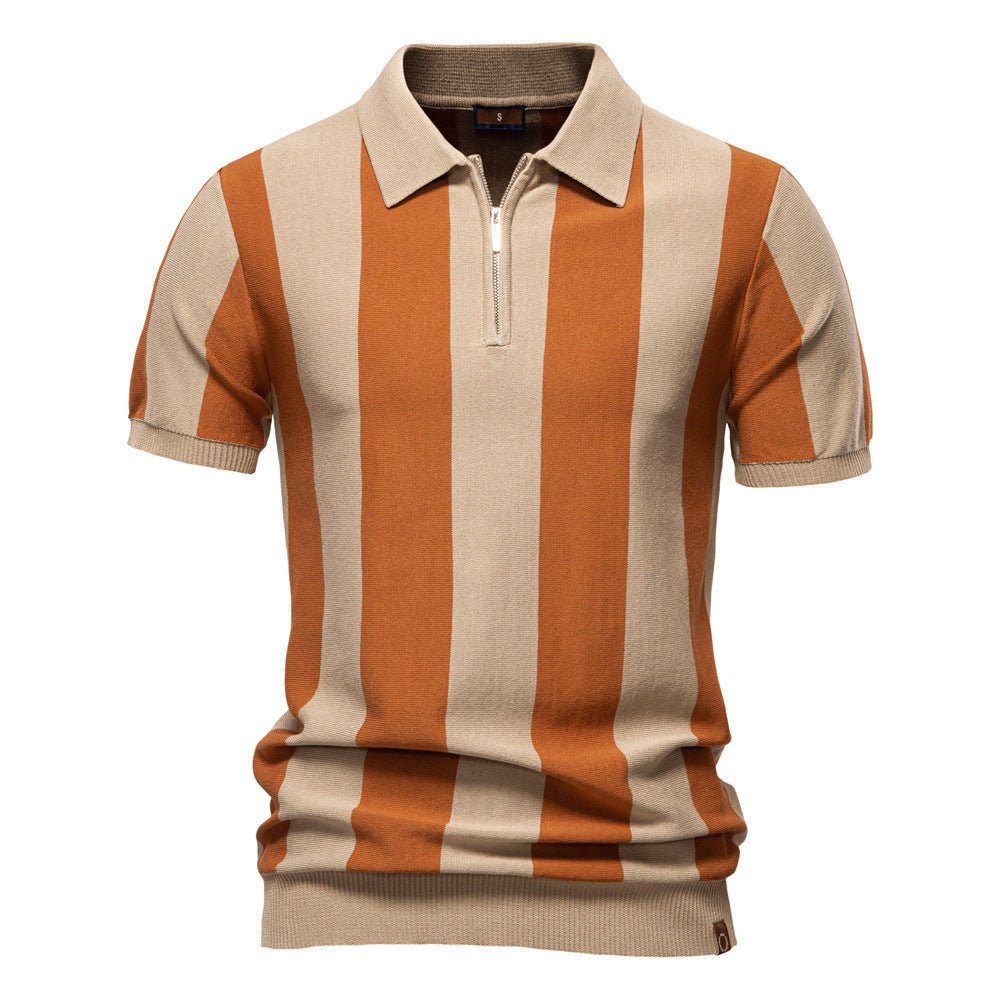 Lapel Short-sleeved Woolen Polo Shirt For Men - RALO COLLECTION STUDIO