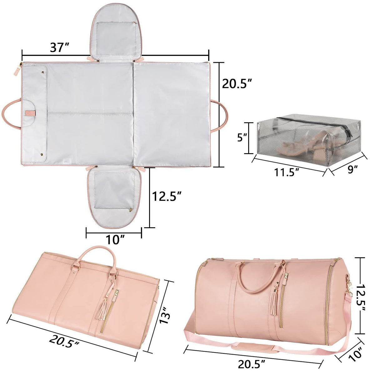 Large Capacity Travel Duffle Bag Women's Handbag Folding Suit Bag Waterproof Clothes Totes - RALO COLLECTION STUDIO