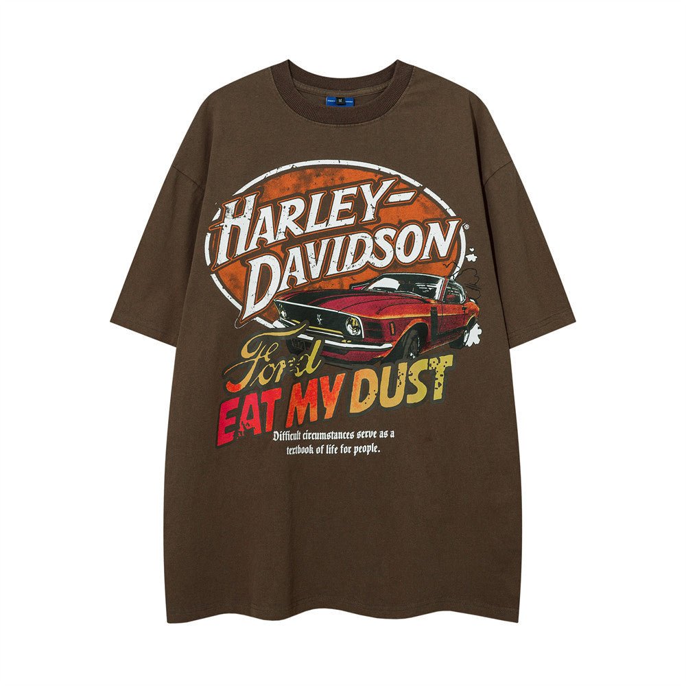 Letter Printed Round Short Sleeve T-shirt For Men - RALO COLLECTION STUDIO