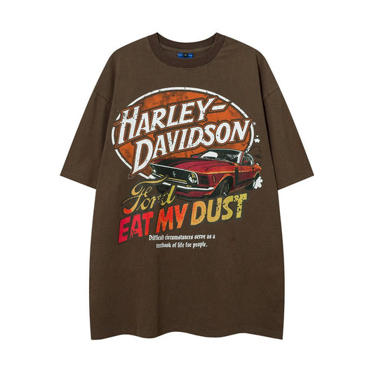 Letter Printed Round Short Sleeve T-shirt For Men - RALO COLLECTION STUDIO