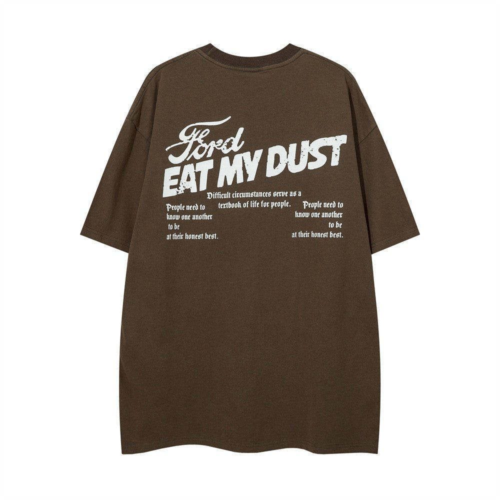 Letter Printed Round Short Sleeve T-shirt For Men - RALO COLLECTION STUDIO