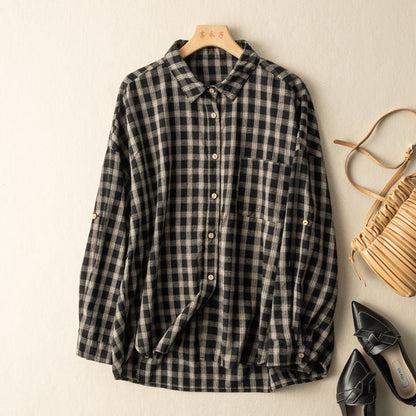 Literary Vintage Hong Kong Style Linen Shirt - RALO COLLECTION STUDIO