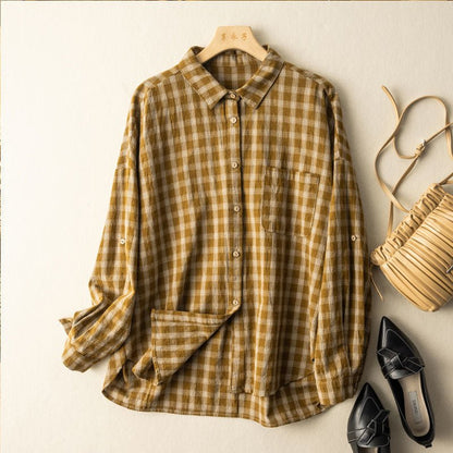 Literary Vintage Hong Kong Style Linen Shirt - RALO COLLECTION STUDIO