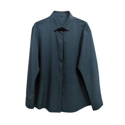 Long Sleeve Retro Style Drape White Shirt - RALO COLLECTION STUDIO