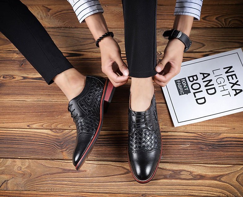 Men's Korean-Style Pointed-Toe Leather Shoes | Ralo Collection Studio - RALO COLLECTION STUDIO