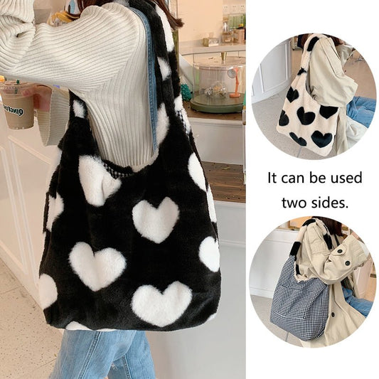Ralo Double-Sided Love Heart Winter Shoulder Bag - RALO COLLECTION STUDIO