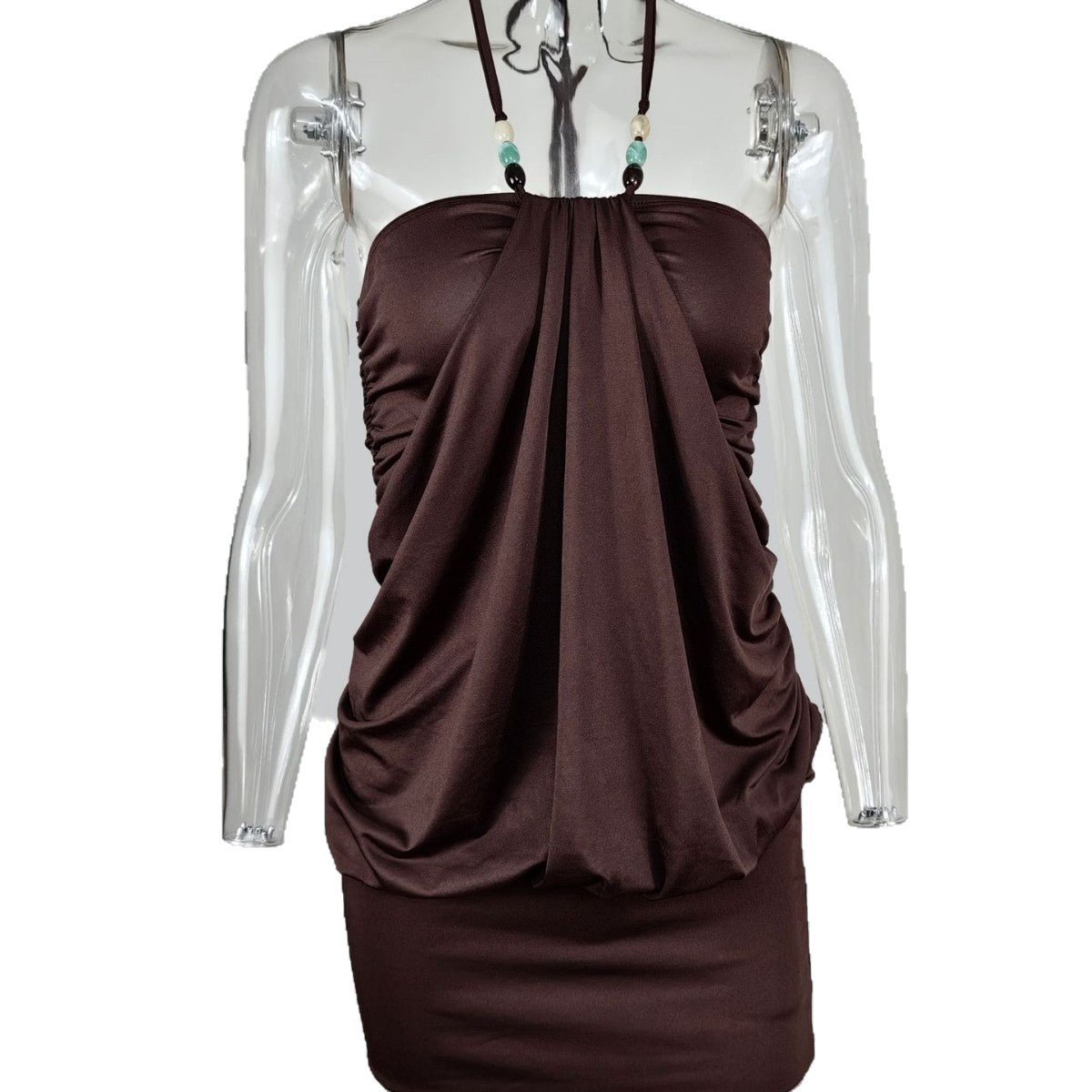 Maillard-effect Halter-neck Milk-silk Dress - RALO COLLECTION STUDIO