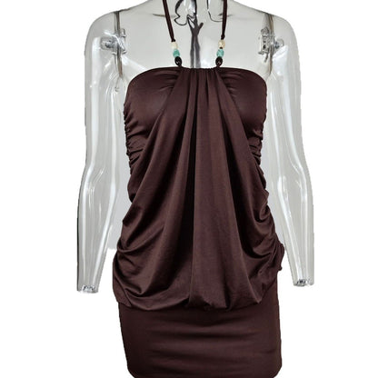 Maillard-effect Halter-neck Milk-silk Dress - RALO COLLECTION STUDIO