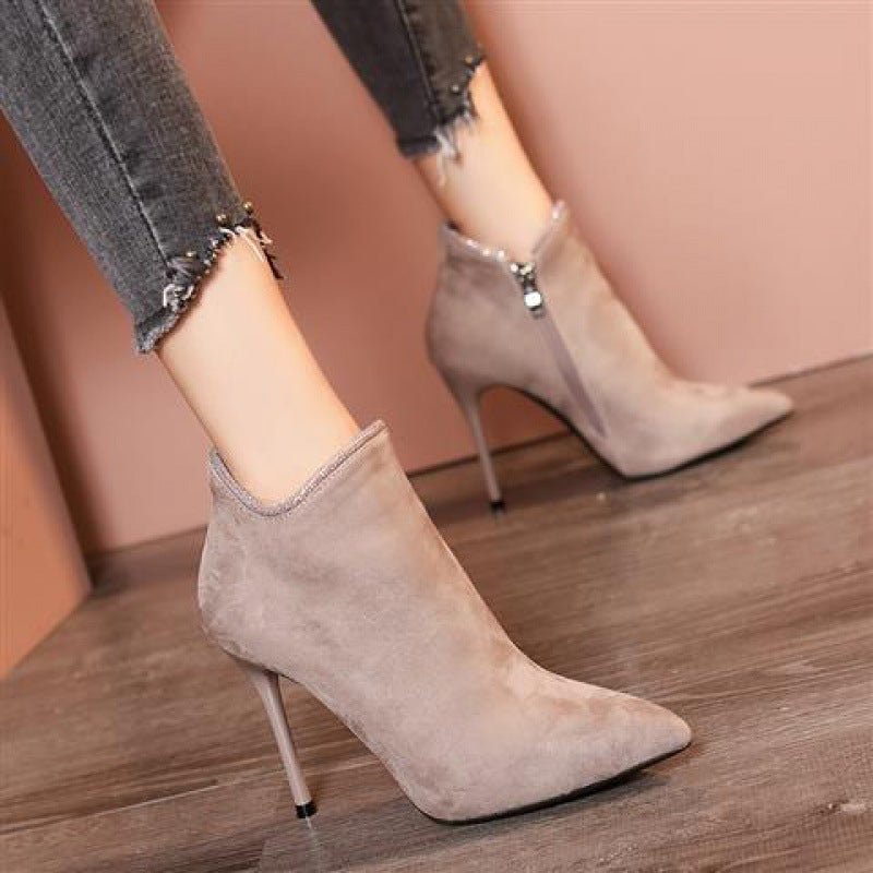 Women’s Pointed Toe Martin Boots – Stiletto High Heel Short Winter Boots - RALO COLLECTION STUDIO