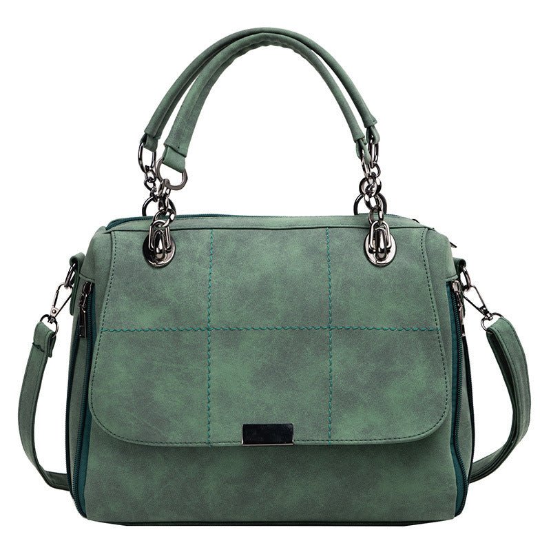 Matte Women Scrub Female Shoulder Bags Large Capacity Matcha Green PU Leather Lady Totes Boston Bag for Travel Hand Bags - RALO COLLECTION STUDIO