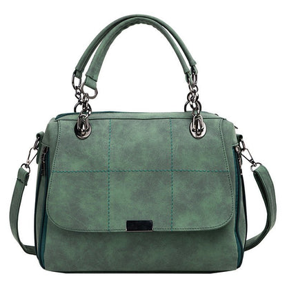 Matte Women Scrub Female Shoulder Bags Large Capacity Matcha Green PU Leather Lady Totes Boston Bag for Travel Hand Bags - RALO COLLECTION STUDIO