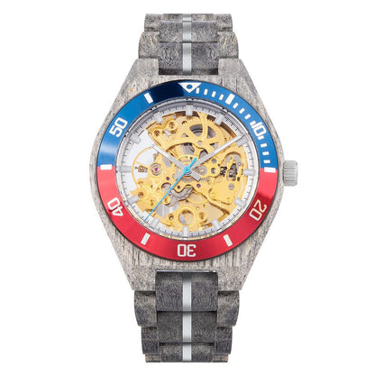 Mechanical Wood Watch Infected The Gray Strap - RALO COLLECTION STUDIO