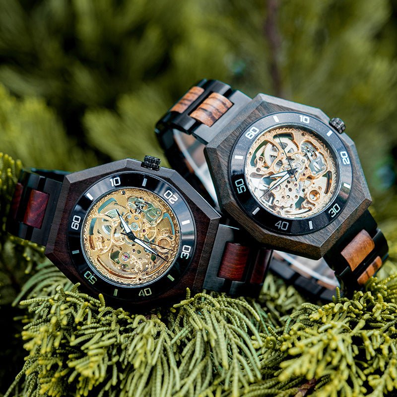 Mechanical Wood Watch Infected The Gray Strap - RALO COLLECTION STUDIO
