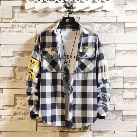 Men Casual Plaid Shirt Slim Fit - RALO COLLECTION STUDIO