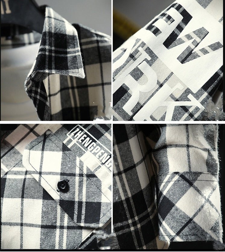 Men Casual Plaid Shirt Slim Fit - RALO COLLECTION STUDIO