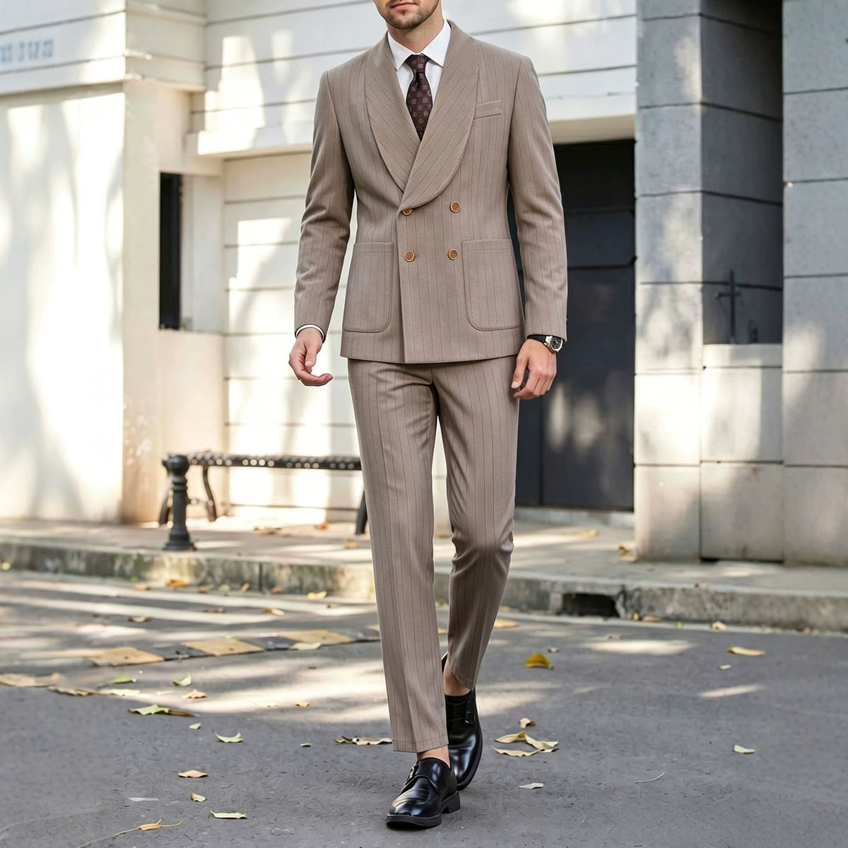 Mens Business Gentleman Formal Double-Breasted Suit Set - RALO COLLECTION STUDIO