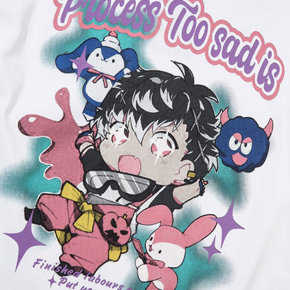 Men's Cartoon Anime Print Long Sleeve T-shirt - RALO COLLECTION STUDIO