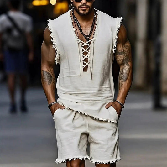 Mens Casual Fashion Vest And Shorts Set - RALO COLLECTION STUDIO