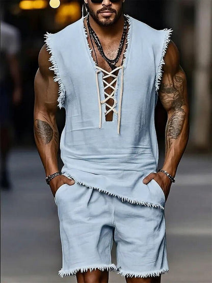 Mens Casual Fashion Vest And Shorts Set - RALO COLLECTION STUDIO