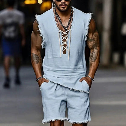 Mens Casual Fashion Vest And Shorts Set - RALO COLLECTION STUDIO