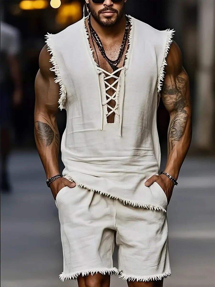 Mens Casual Fashion Vest And Shorts Set - RALO COLLECTION STUDIO