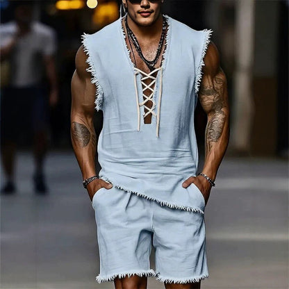 Mens Casual Fashion Vest And Shorts Set - RALO COLLECTION STUDIO