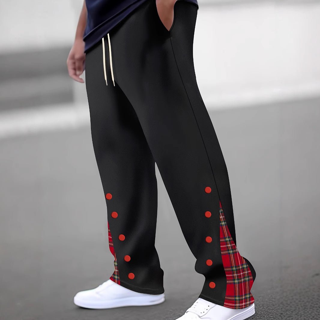 Mens Casual Pants Sporty Color-block Trousers - RALO COLLECTION STUDIO