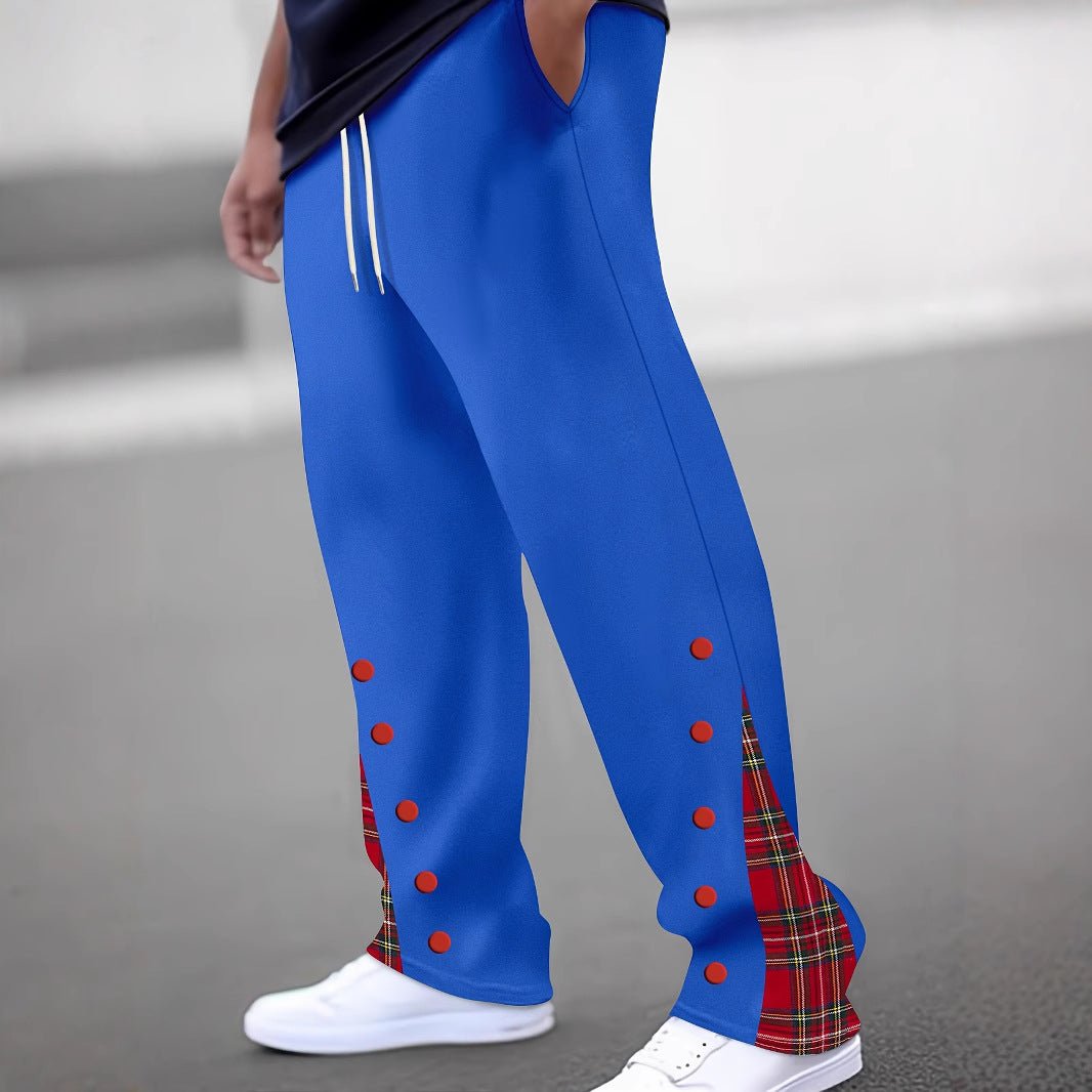Mens Casual Pants Sporty Color-block Trousers - RALO COLLECTION STUDIO