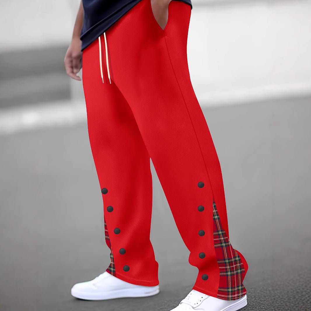 Mens Casual Pants Sporty Color-block Trousers - RALO COLLECTION STUDIO