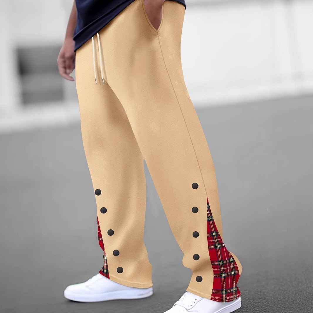 Mens Casual Pants Sporty Color-block Trousers - RALO COLLECTION STUDIO