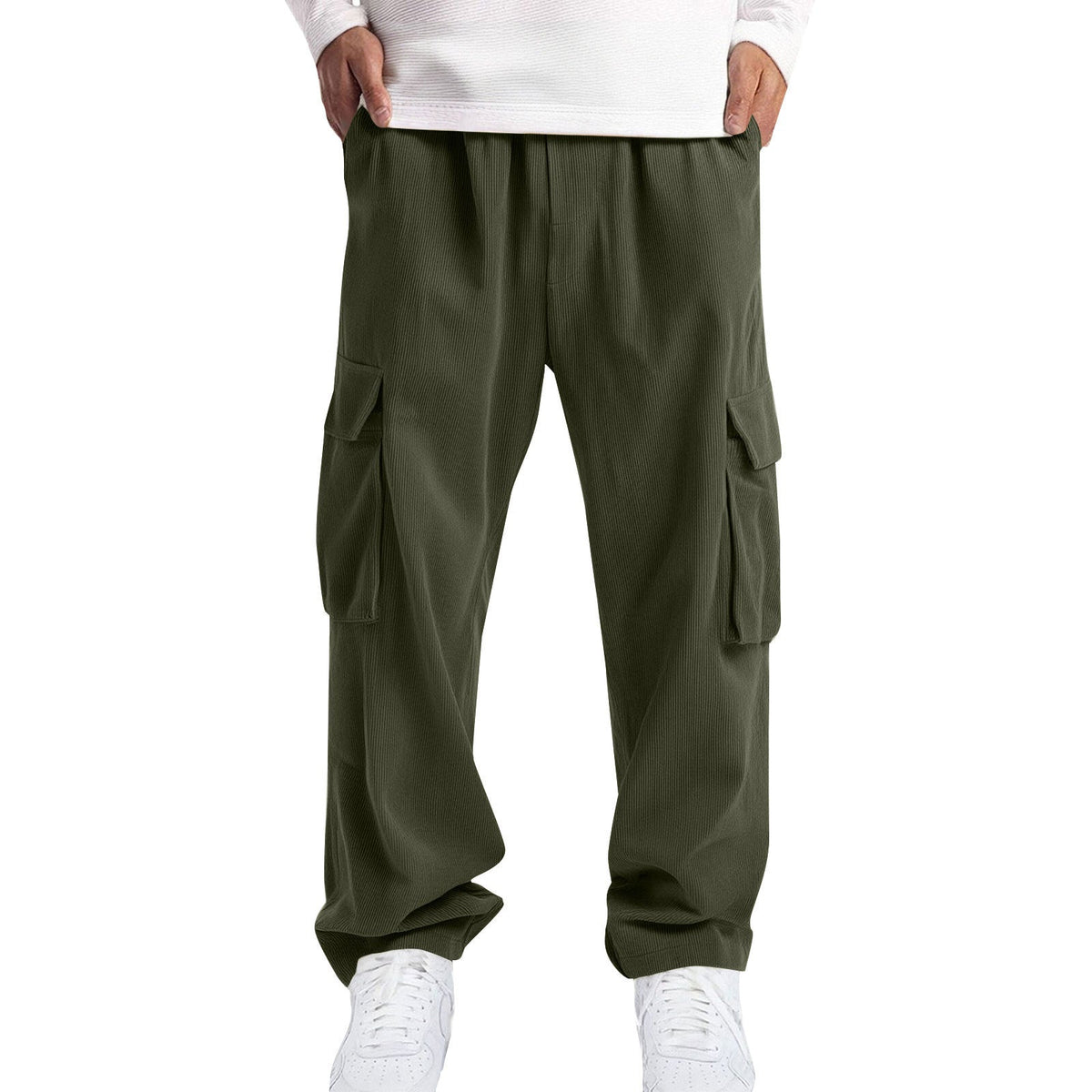 Mens Casual Sporty Corduroy Jogger Work Pants - RALO COLLECTION STUDIO