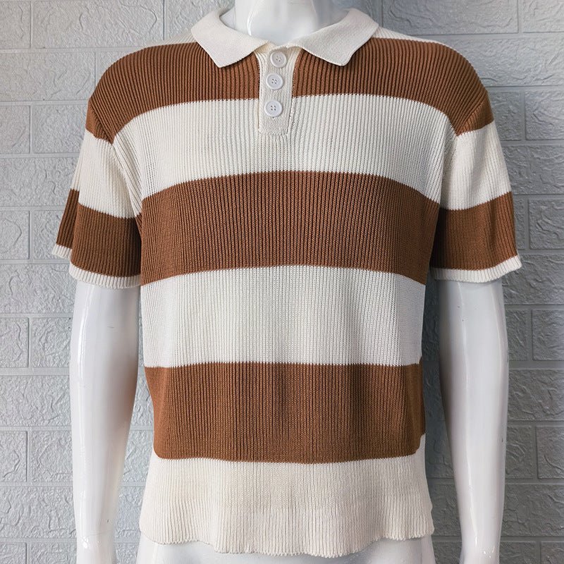 Mens Clothing Summer Fashion Lapel Sweater Short Sleeve Men Clothing Men Wears - RALO COLLECTION STUDIO