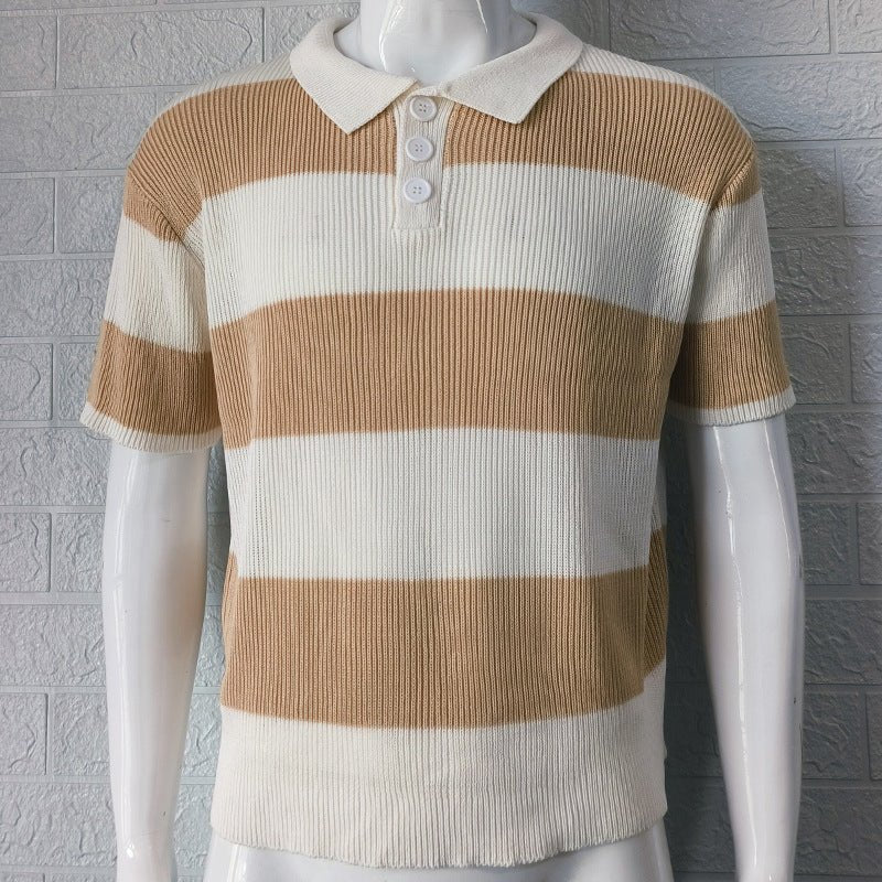 Mens Clothing Summer Fashion Lapel Sweater Short Sleeve Men Clothing Men Wears - RALO COLLECTION STUDIO
