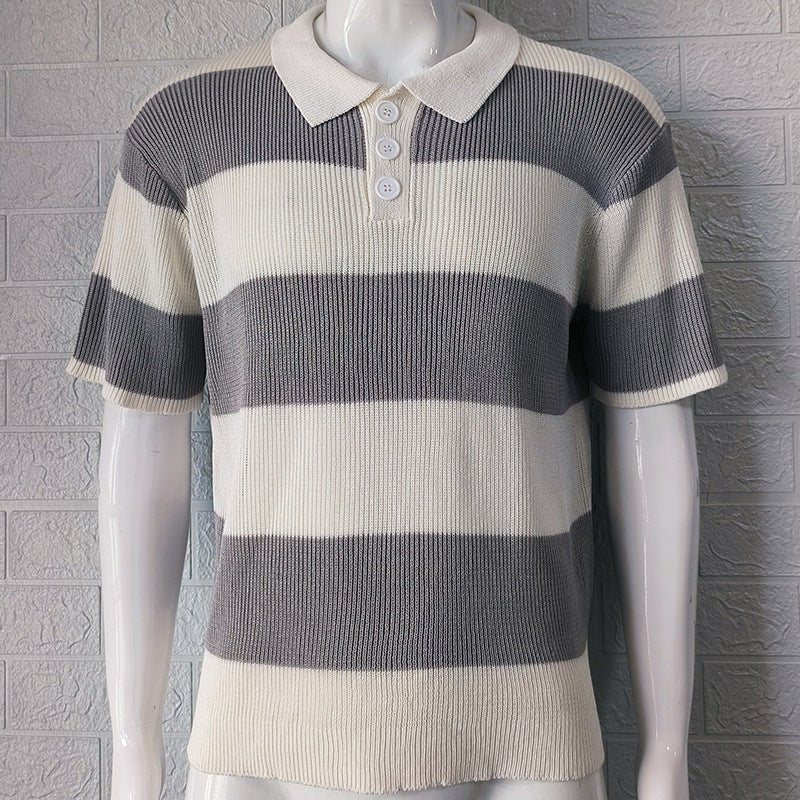 Mens Clothing Summer Fashion Lapel Sweater Short Sleeve Men Clothing Men Wears - RALO COLLECTION STUDIO