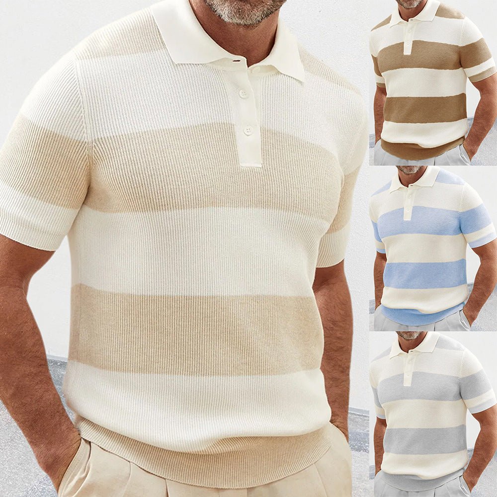 Mens Clothing Summer Fashion Lapel Sweater Short Sleeve Men Clothing Men Wears - RALO COLLECTION STUDIO