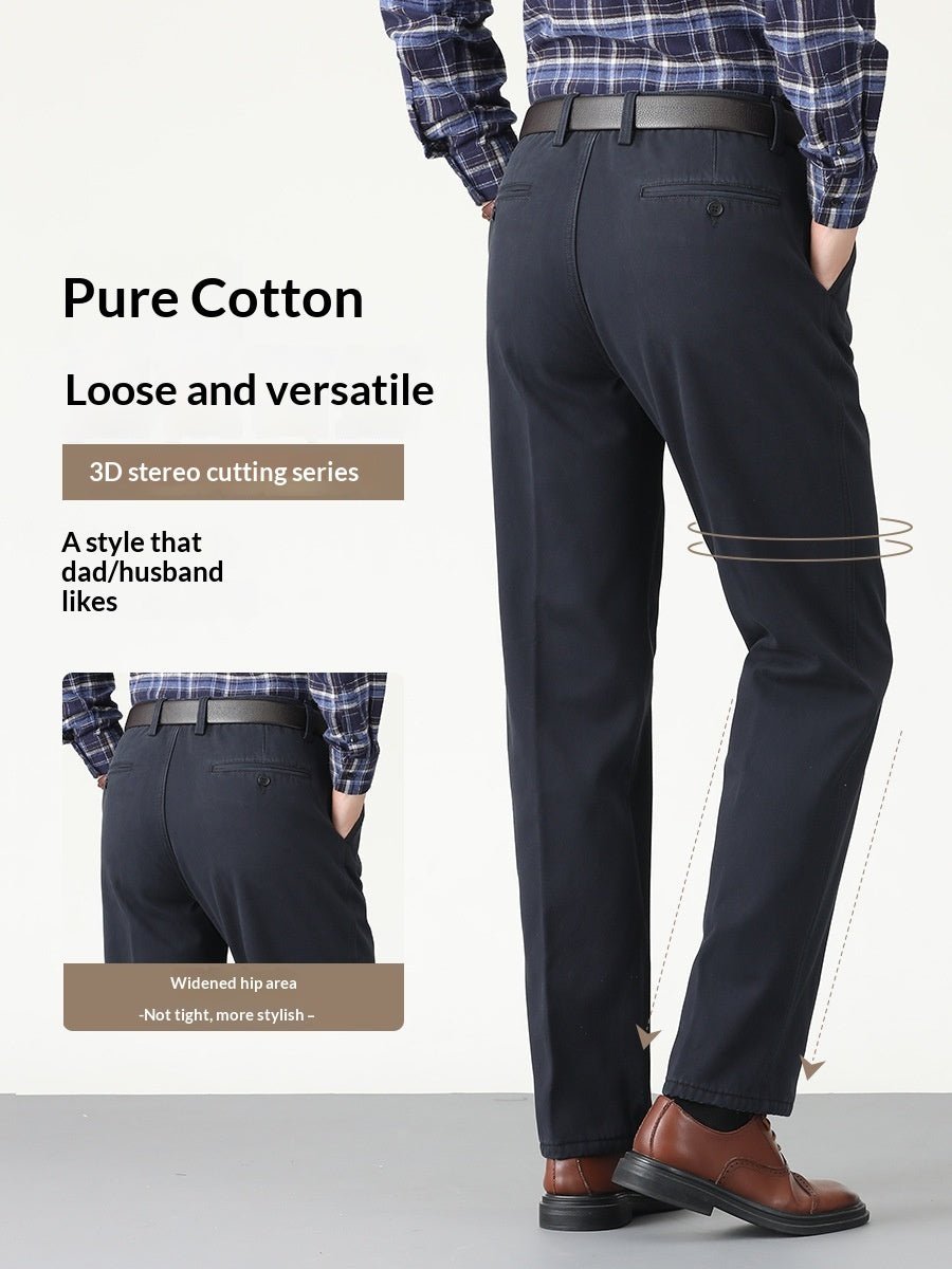 Mens Cotton Casual Pants Winter Fleece-lined - RALO COLLECTION STUDIO