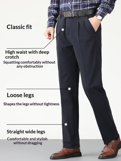 Mens Cotton Casual Pants Winter Fleece-lined - RALO COLLECTION STUDIO