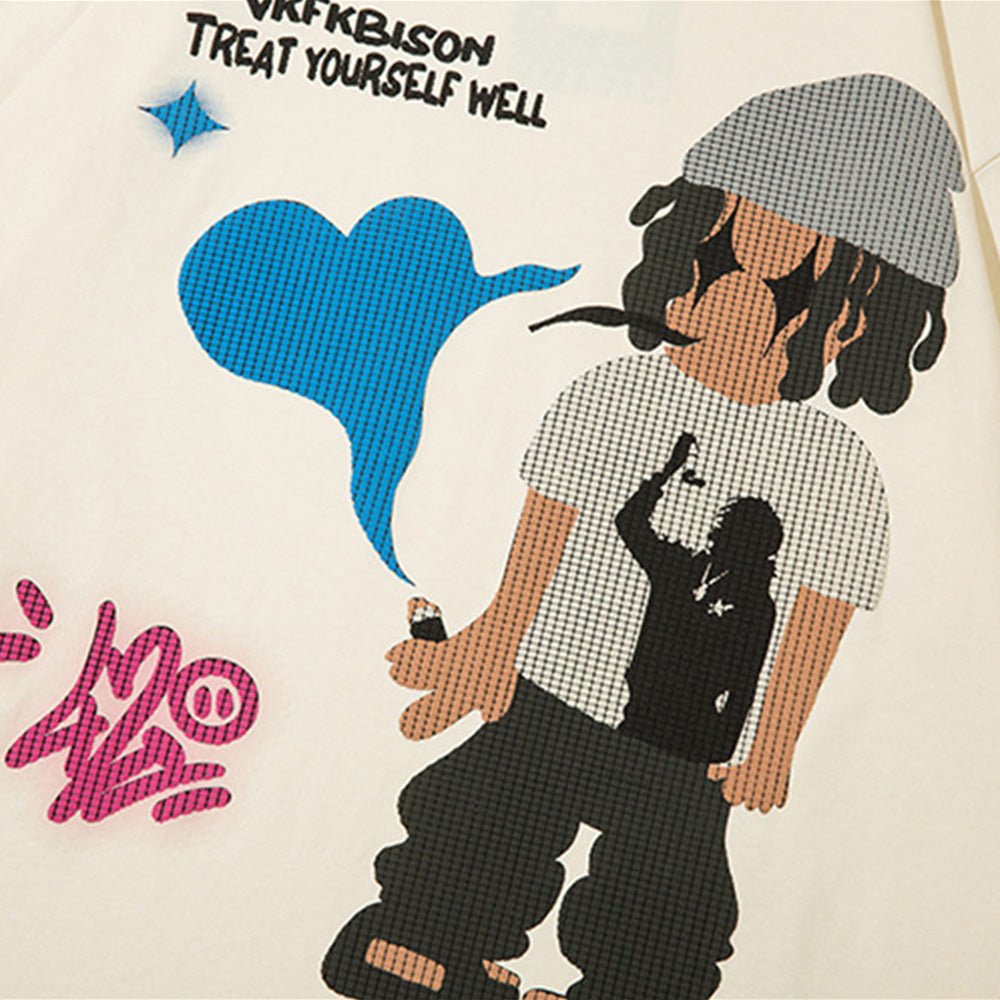 Men's Cotton Casual Round Neck Cartoon Anime Print T-shirt - RALO COLLECTION STUDIO