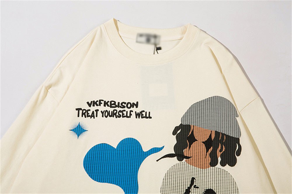 Men's Cotton Casual Round Neck Cartoon Anime Print T-shirt - RALO COLLECTION STUDIO
