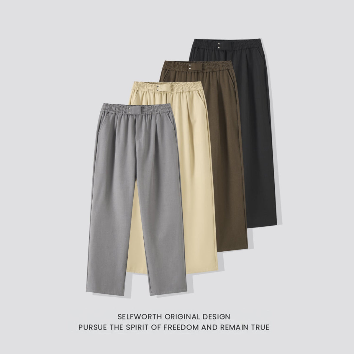 Mens Elastic Waist Casual Pants - RALO COLLECTION STUDIO