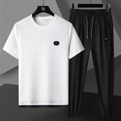Mens Fashionable Loose-fit Short-sleeve And Long-pants Set - RALO COLLECTION STUDIO