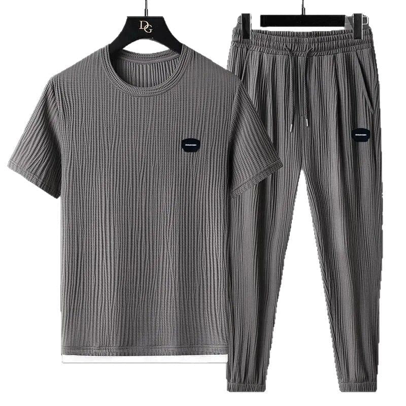 Mens Fashionable Loose-fit Short-sleeve And Long-pants Set - RALO COLLECTION STUDIO