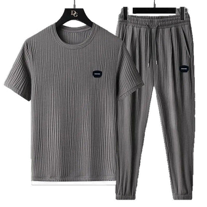 Mens Fashionable Loose-fit Short-sleeve And Long-pants Set - RALO COLLECTION STUDIO