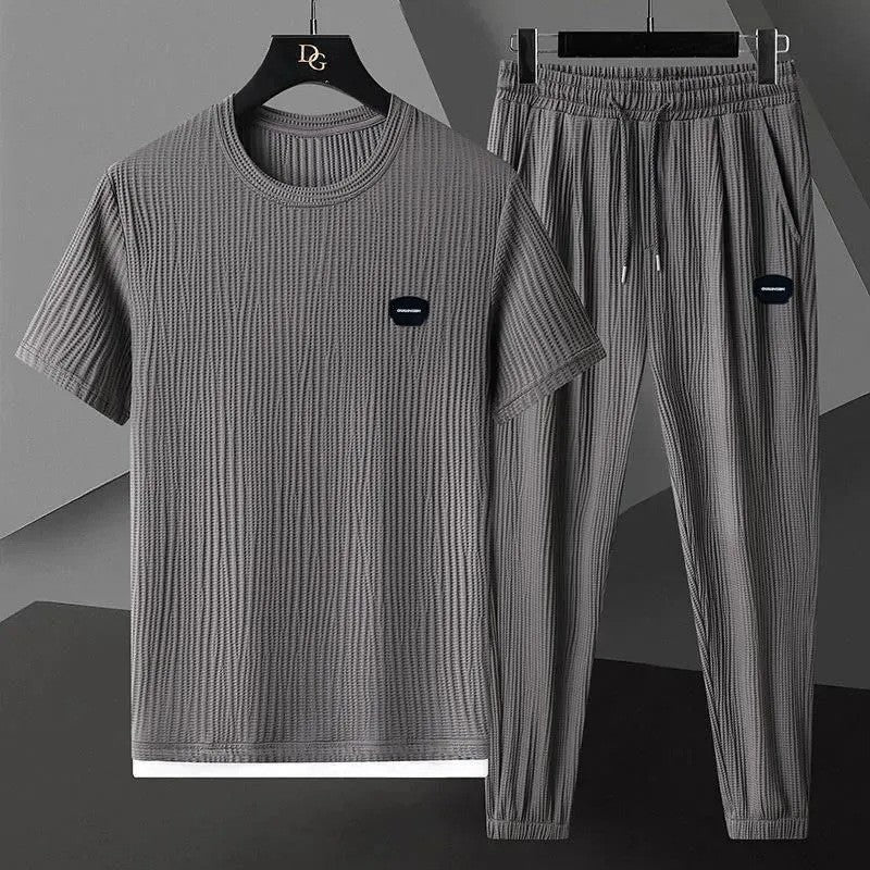 Mens Fashionable Loose-fit Short-sleeve And Long-pants Set - RALO COLLECTION STUDIO