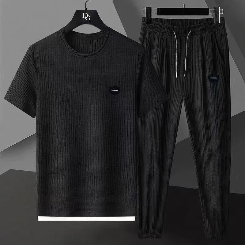 Mens Fashionable Loose-fit Short-sleeve And Long-pants Set - RALO COLLECTION STUDIO